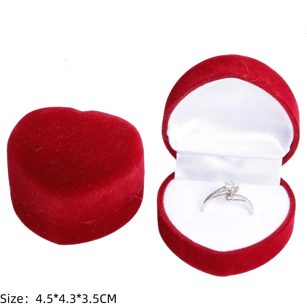 Platz Verlobung Samt Ohrring Ring Verpackung Box Schmuck Organizer Valentinstag Geschenk Fall Ring Display Lagerung Großhandel