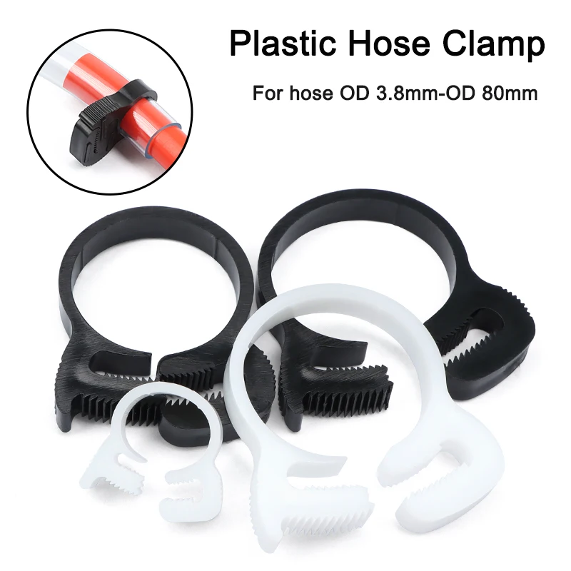 10Pcs Plastic Hose Clamps 3.8mm ~ 80mm Easy to Use Water Pipe Strong Clip Spring Cramps Fuel Air Tube Fitting Fastening Buckles