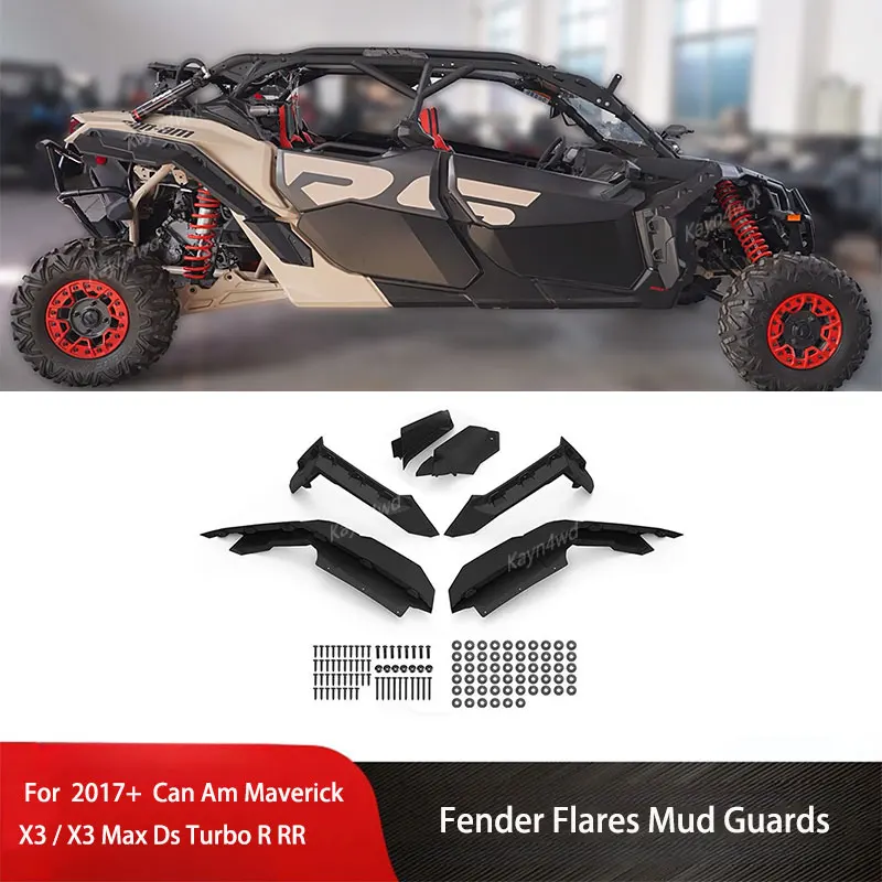 UTV 4x4 Accessories Fender Flares Extensions Compatible 715002973 For 2017-2025 Can Am Maverick X3 1000 Max R RR XRC Turbo DPS