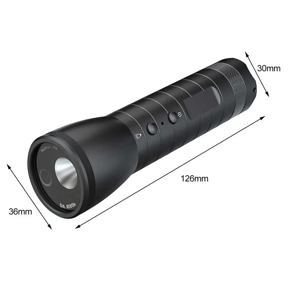 E2 Powerful 2-In-1 Flashlight With Camera Recording Function Night Vision Strong Light High-Definition 1080p For Outdoor Cycling