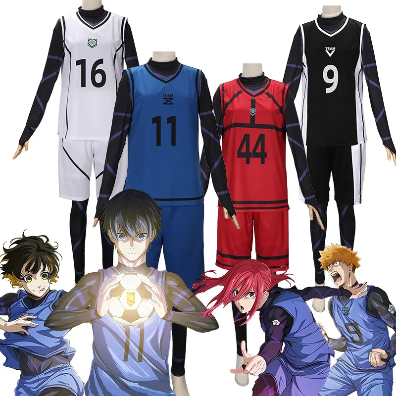 

Isagi Yoichi Bachira Meguru Mikage Reo Nagi Sports Wear Suits Anime Blue Lock Cosplay Costume Football Jersey Team Uniforms cos