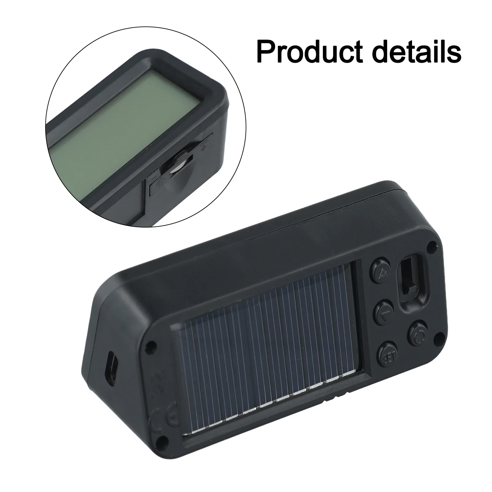 Automatic Backlight Clock Display Solar Controller Car Clock Digital Dashboard Clock High-Precision Timekeeping Compact Design