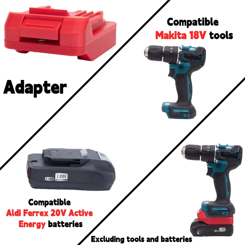 

Для Aldi Ferrex 20 В литий-ионный аккумулятор для Makita 18 В аккумуляторная электрическая дрель инструменты адаптер/конвертер аккумулятора (только адаптер)