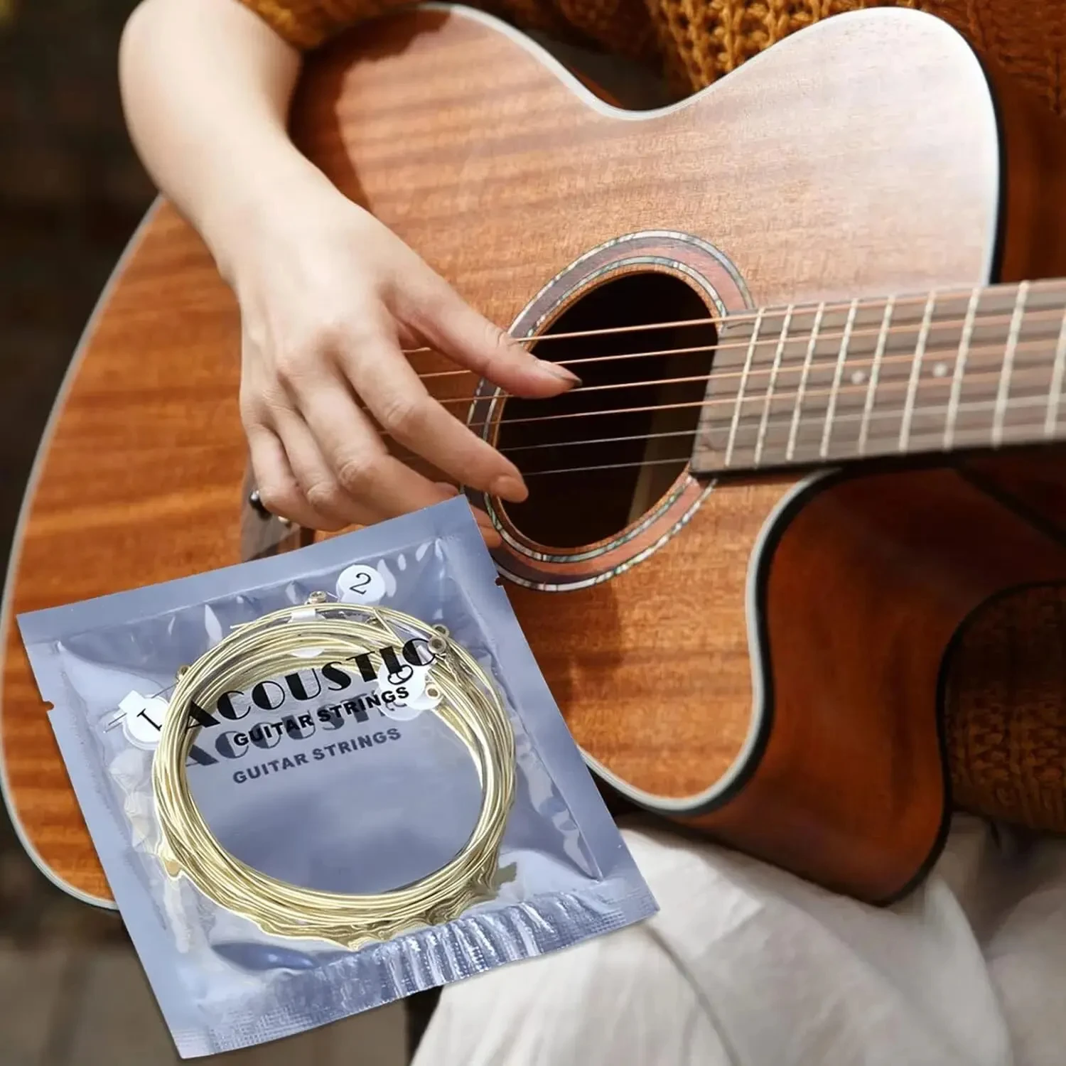 6 teile/satz Universal Akustische Gitarre String Messing Sechseckigen Stahl Core Saiten Für Musical Instruments Gitarren Saiten Gitarre Teil