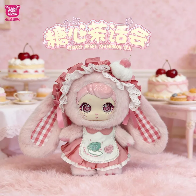 

Youbi Xiong Sugary Heart Afternoon Tea Series Blind Box Plush Vinyl Cute Long Ear Rabbit Doll Keychain Gift For Girls
