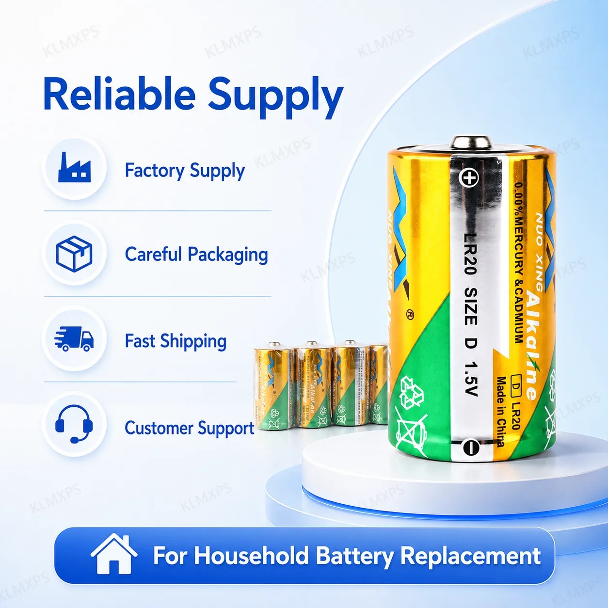 

LR20 D Size Alkaline Battery 1.5V AM1 MN1300 Dry Cell Battery for Gas Stove Flashlight Water Heater Radio Water Toy