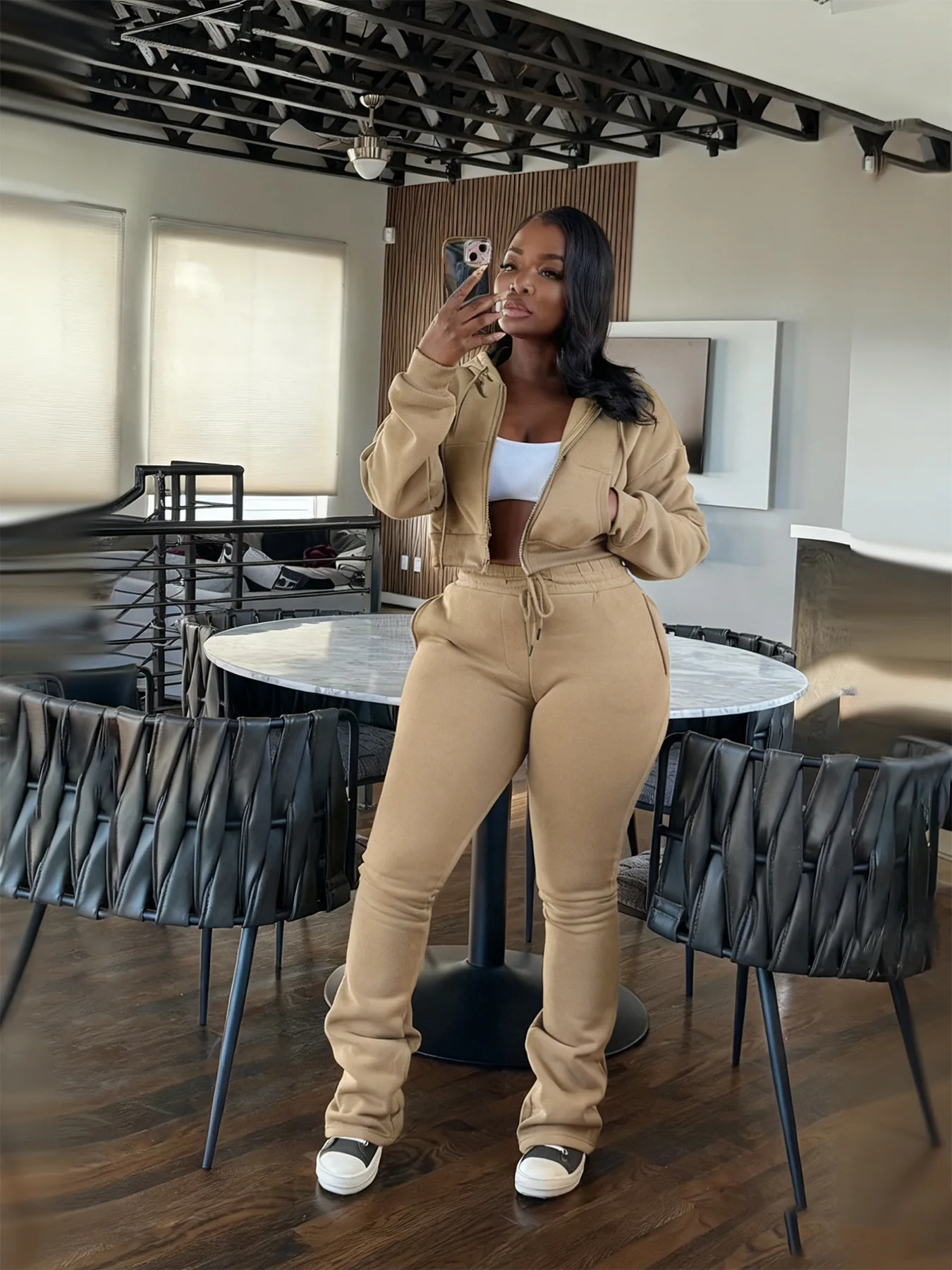 

Hoodie Jackets Tops 2 Piece Sets Outfits 2025 Winter Fall Clothes Women Y2K Streetwear Tracksuit Sweatsuit Two Piece Pant Sets