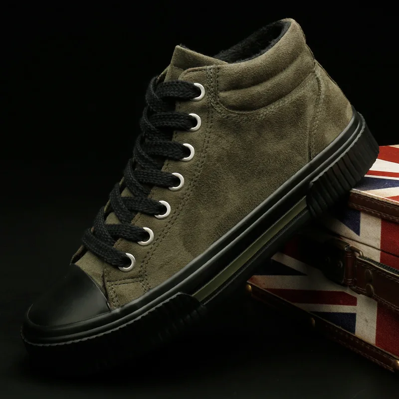 

Men Casual Shoes Suede Leather Warm Shoes Male Lace-up Flats Sneakers Platform British Business Party Dress Boots 2026