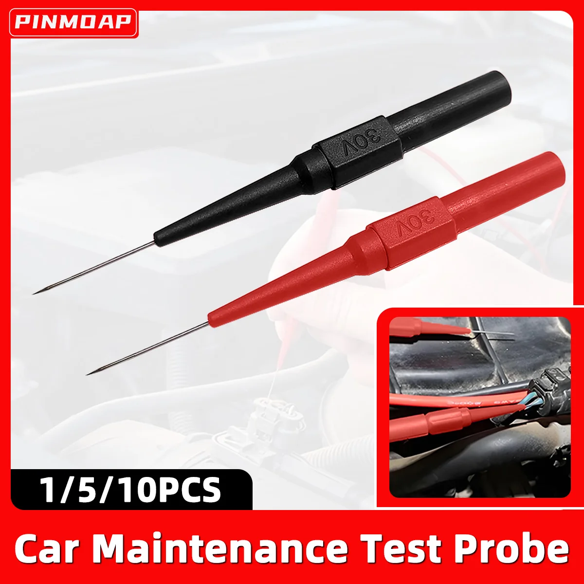 PINMOAP Automotive Repair Test Puncture Probe 30V Electrical Line Repair Test Probe Ultra Fine 0.7mm Universal Probe Test Probe