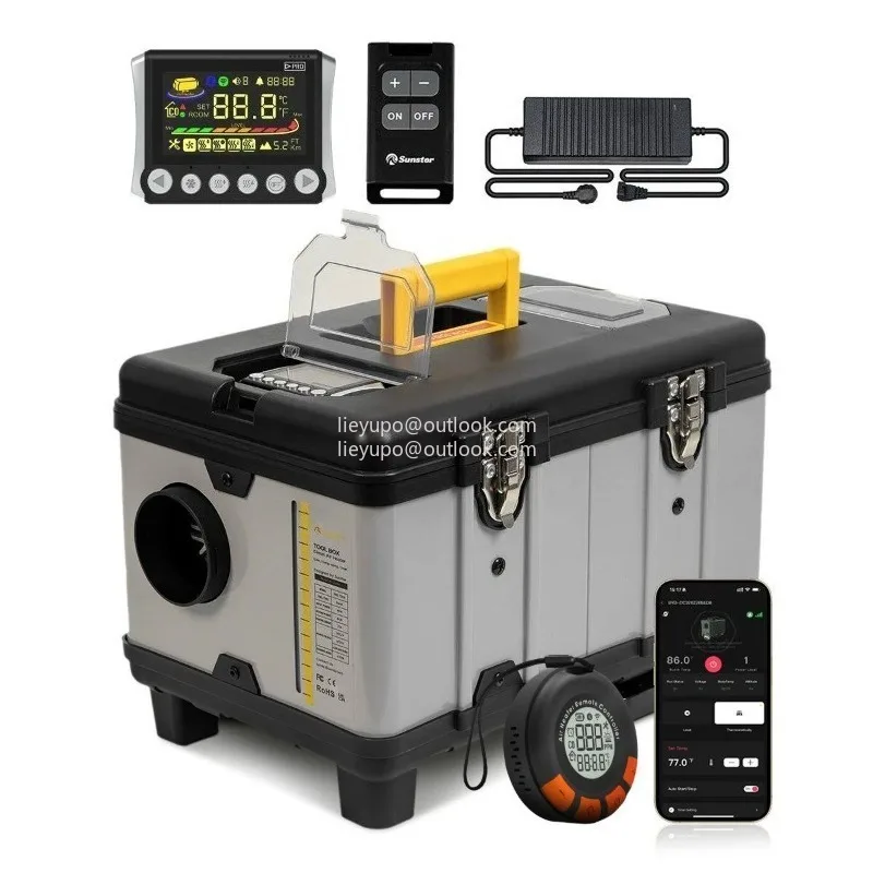 

8KW Diesel Air Heater 12V/24V/110-240V LCD For Bluetooth With Altitude Mode New Parking Heater For Car RV Tent TB10 Toolbox