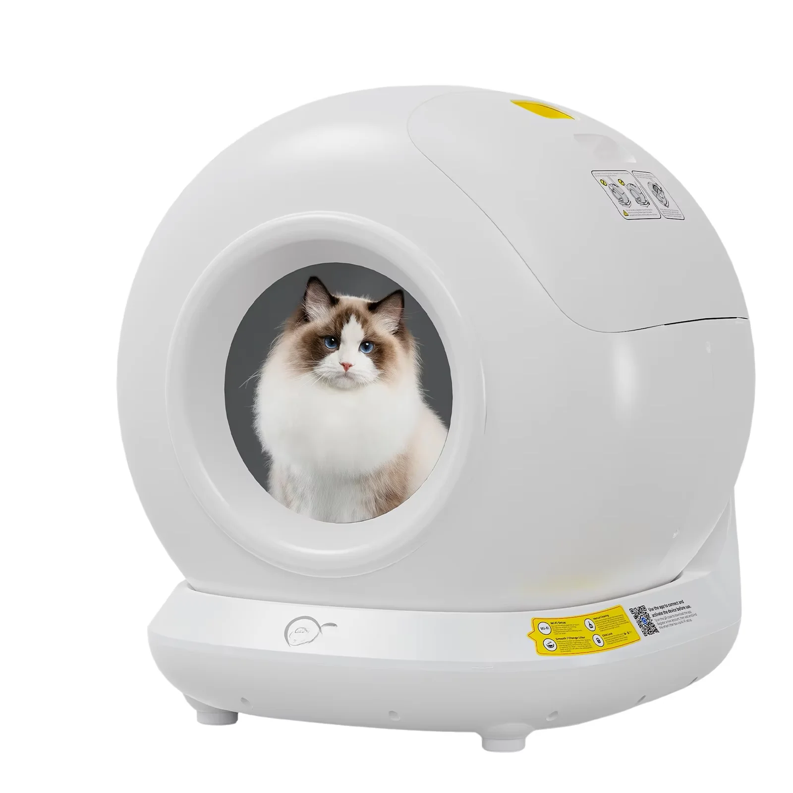 Smart Cat Litter Box Fully Automatic Cat Toilet, Fully Enclosed, Odor-Proof, Extra Large, Electric, with WiFi Remote Control
