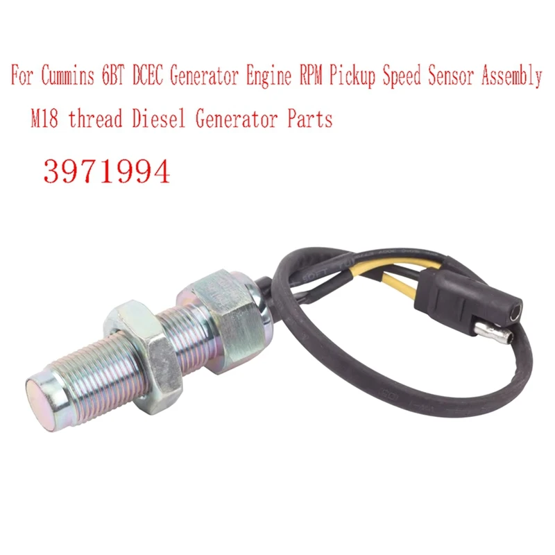 AU04 -3971994 For Cummins 6BT DCEC Generator Engine RPM Pickup Speed Sensor Assembly M18 Thread Diesel Generator Parts