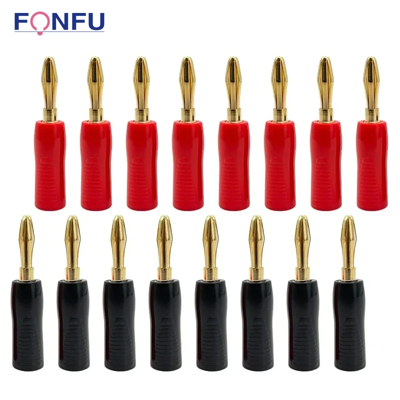 

10Pcs New 4mm Banana Plugs Gold Plated Non Slip Shell Musical Speaker Cable Wire Pin Banana Plug Connectors