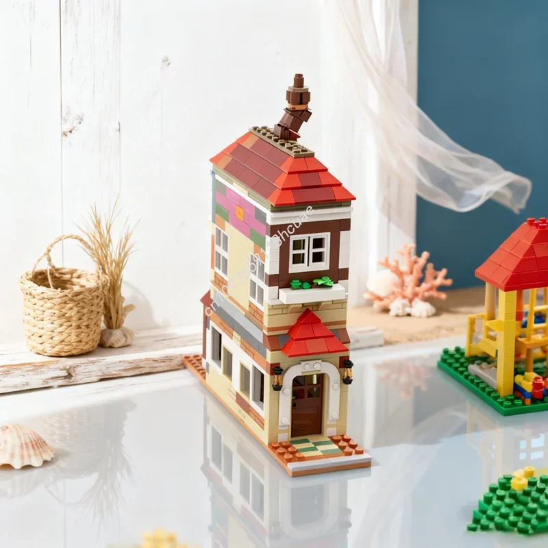 

1052 детали MOC Burrow's BnB: Модульная архитектурная модель, конструктор, креативная игрушка, идея для подарка на Рождество, развивающий конструктор