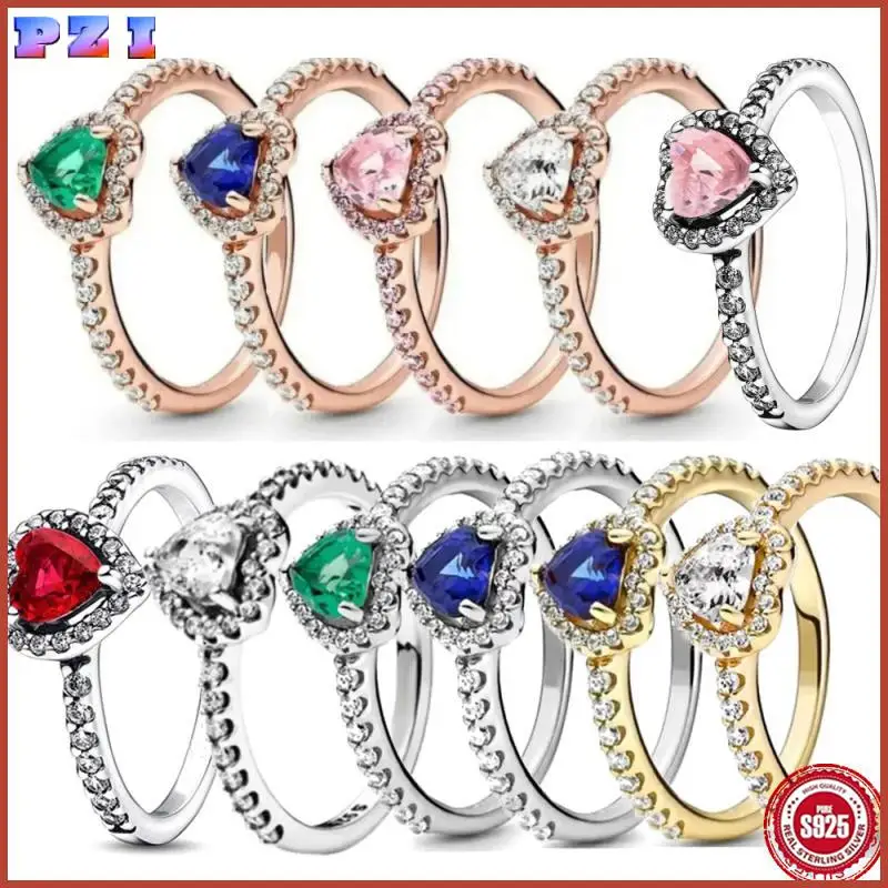 

European Size 6 7 8 9 Red White Pink Rings For Women Original Wedding Crystal Ring Luxury Jewelry Accessories Fashion Jewelry