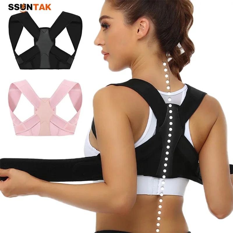 SSUNTAK Adjustable Back Posture Corrector Belt Invisible Breathable Hunchback Corrector for Adult Men Women Shoulder Home Office