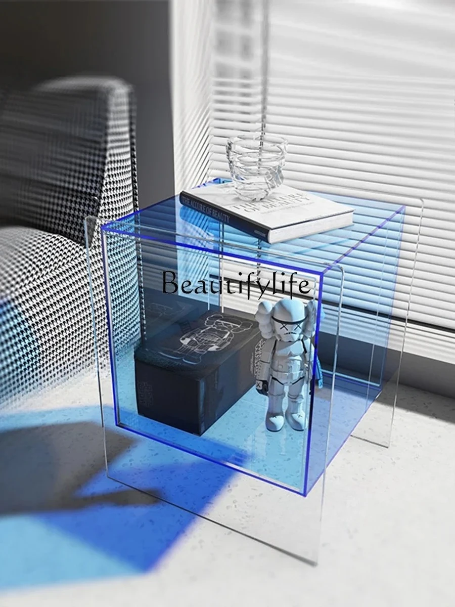 

S Acrylic Transparent Sofa Cabinet Small Apartment Creative Coffee Table Removable Storage Bedside Table