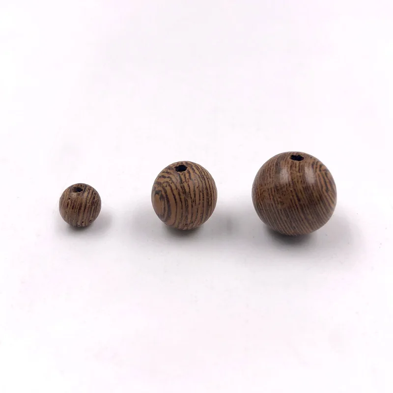 50-100pcs Natural Wenge Wooden Spacer Beads Brown Round Eco-Friendly Wood Bead DIY Crafts Jewelry Making Bracelet Accessories