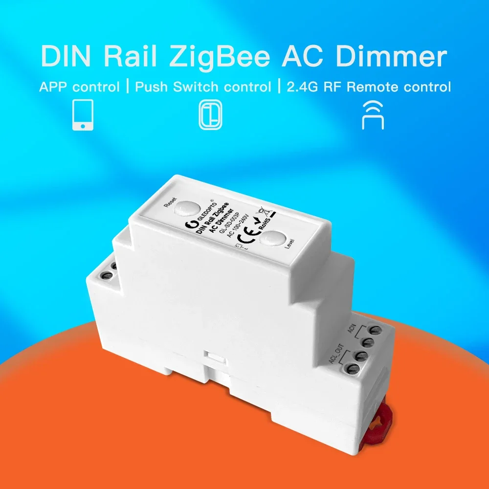 din rail ac dimmer app push wall switch control 35 milimetros guia ferroviario trabalhar com tuya smartthings alexa vida inteligente gledopto zigbee30 01