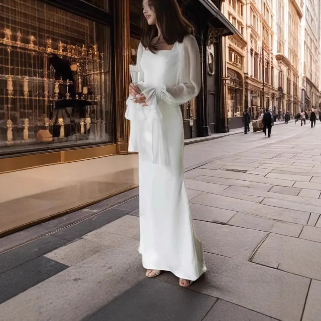 Moroder 2025 nouveau Style français élégance encolure carrée lambrissé maille pure manches cloche défini minceur couleur unie Merma