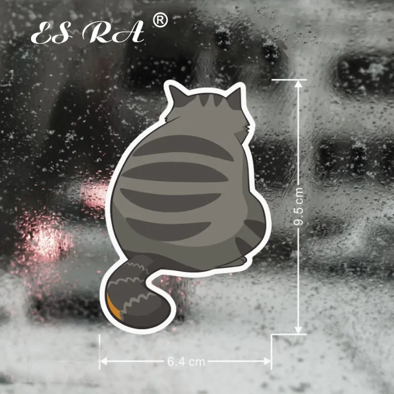Reflective Car Stickers Cartoon Cute Pet Gray Cat Motorcycle Electric Car Side Window Glass Trunk Scratch Cover Decals