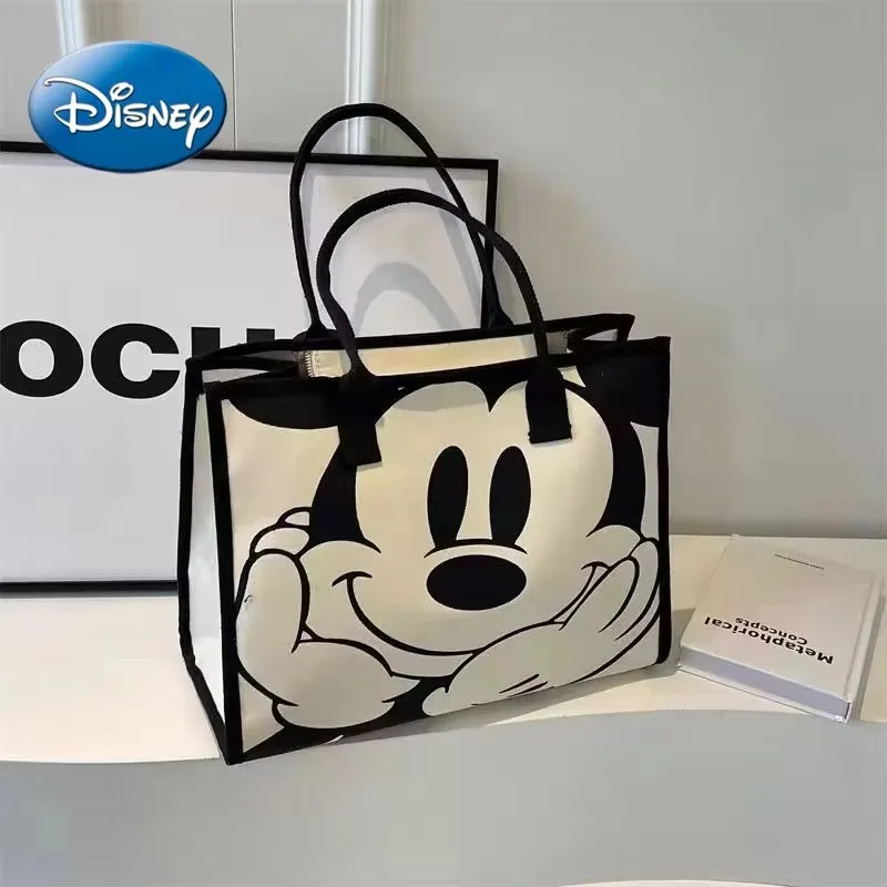 Disney's New Cartoon Mickey Casual Versatile Women's Large-capacity Canvas Bag Fashionable Work Commuter Handbag  Bags for Women