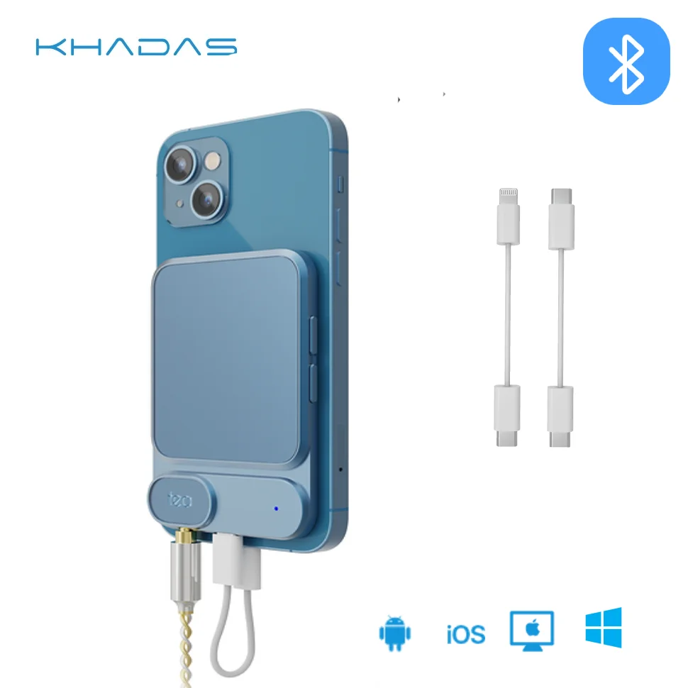 Khadas Tea 휴대용 USB DAC 블루투스 마그네틱 헤드폰 앰프 PCM, DSD 256, MQA 32 비트/384KHz ESS ES9281ACPro 동글 DAC