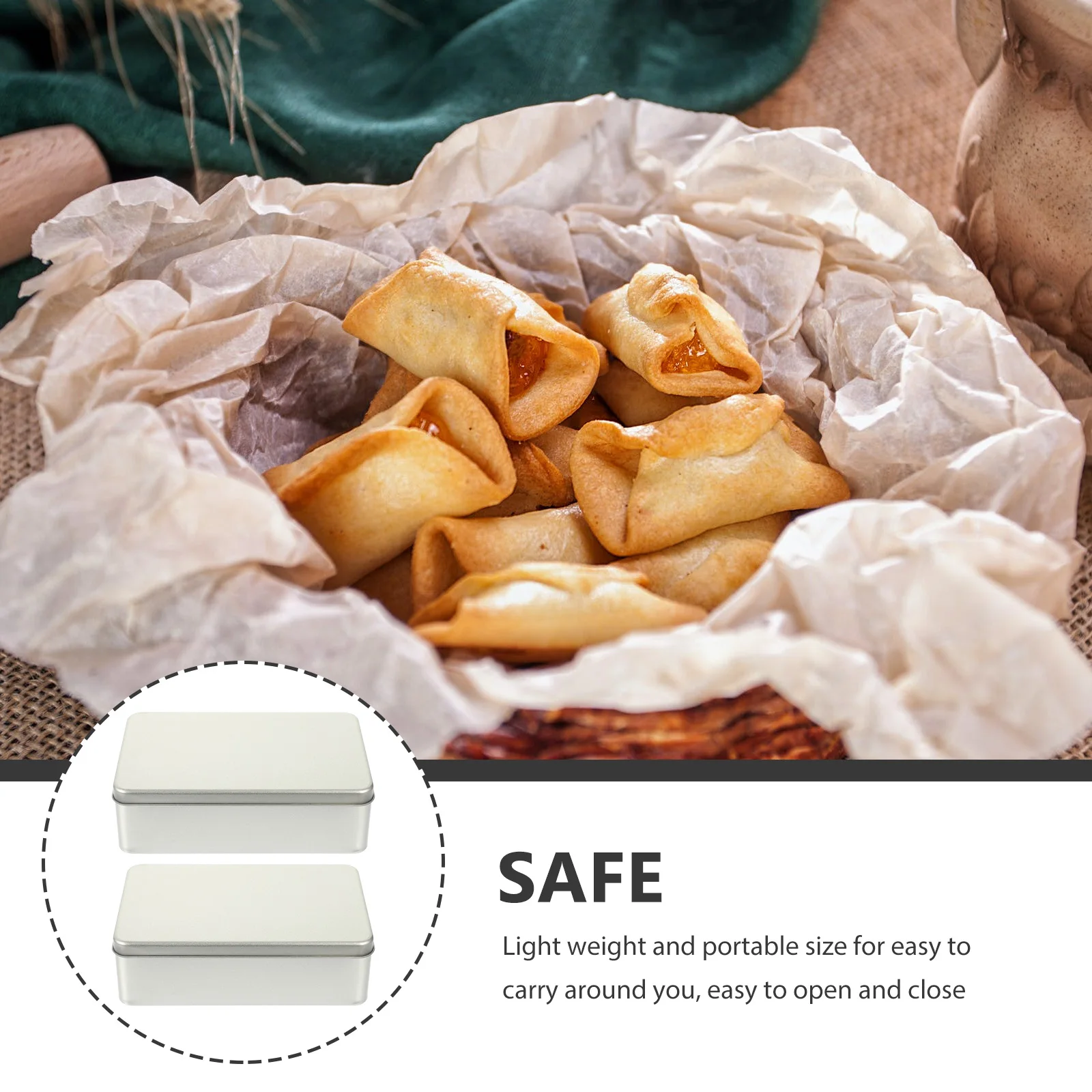 

1pcs Large Capacity Silver Cookie Storage Box Biscuit Treats Tinplate Container With Lid Wedding Favors Crafts Trinket Organizer