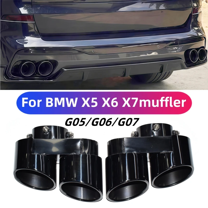  X5 X6 X7 G05 G06 G07 マフラーカバー For BMW G05 X5 G06 X6 G07 X7 Quad Outlet Carbon Fiber Exhaust