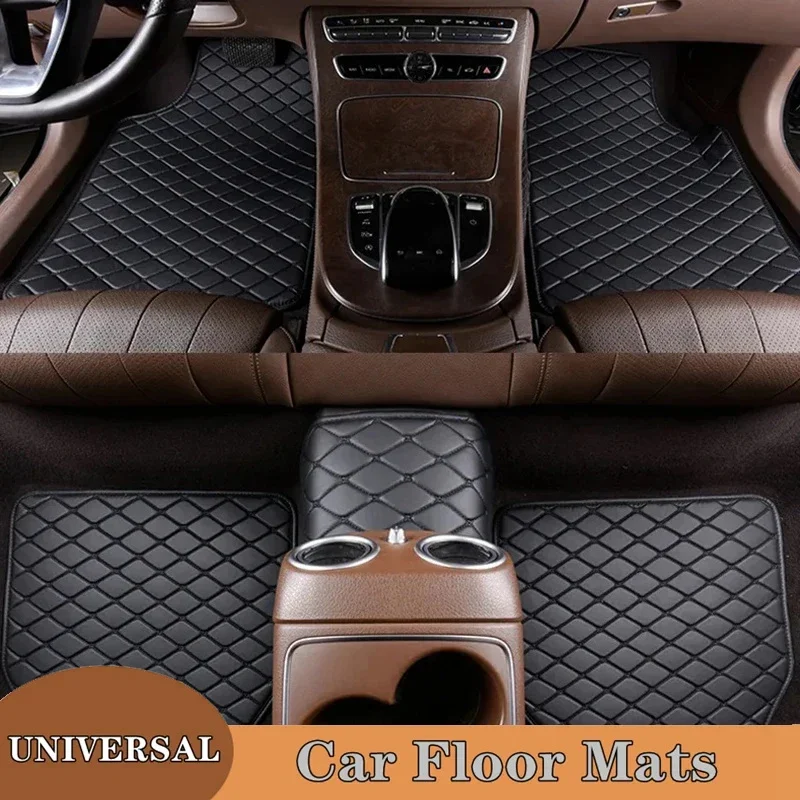 Universal car floor mats 5PCs quality PU leather wear-resistant car foot pad protector automobile floor car interior accessories