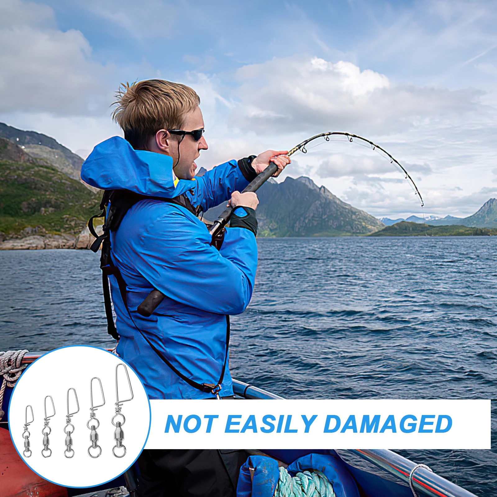 

25 Pcs Fishing Swivel Tackle Snap Rolling Connector Supplies Swivels 304 Stainless