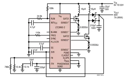 LTC3862 LTC3862EGN-2 LTC3862IGN-2 LTC3862HGN-2 - Multi-Phase Current Mode Step-Up DC/DC Controller