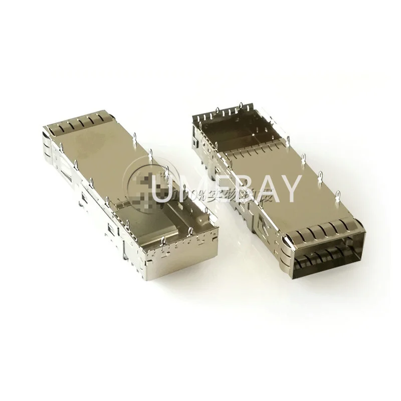 10 pieces per bag QSFP28 optical cage 1 * 1 Cage crimp type with heat sink plate height 12.1H optical fiber module shield