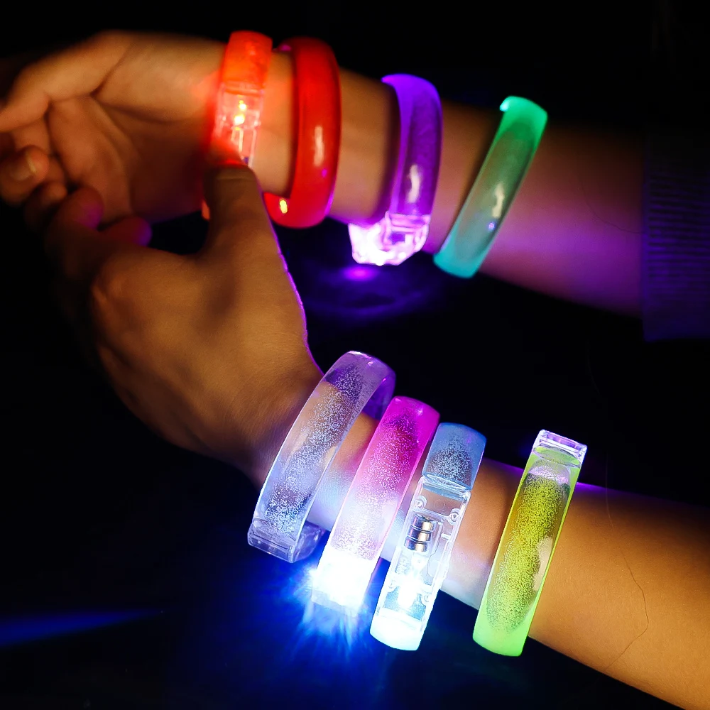 Luminous Wristbands LED Light Up Bracelet Glow in The Dark Home Birthday Party Decoration Supplies Accessories for Kids Adults
