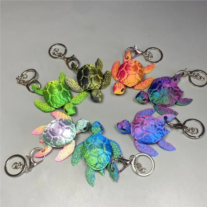 3D Printed Simulated Sea Turtle Model Keychain Pendant Articulated Sea Turtle Toys Handbags Car Keychain Pendant Children's Toys