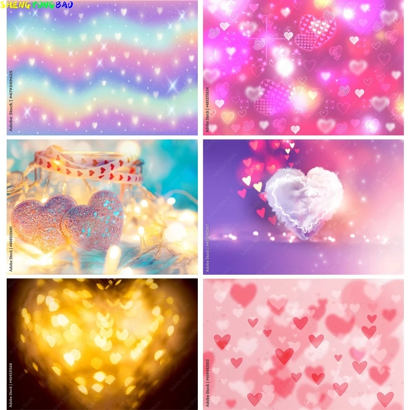 

Vinyl Abstract Bokeh Photography Backdrops love Glitter Facula Light Spot Photo Background Studio Photocalls Props 22518 GB-05