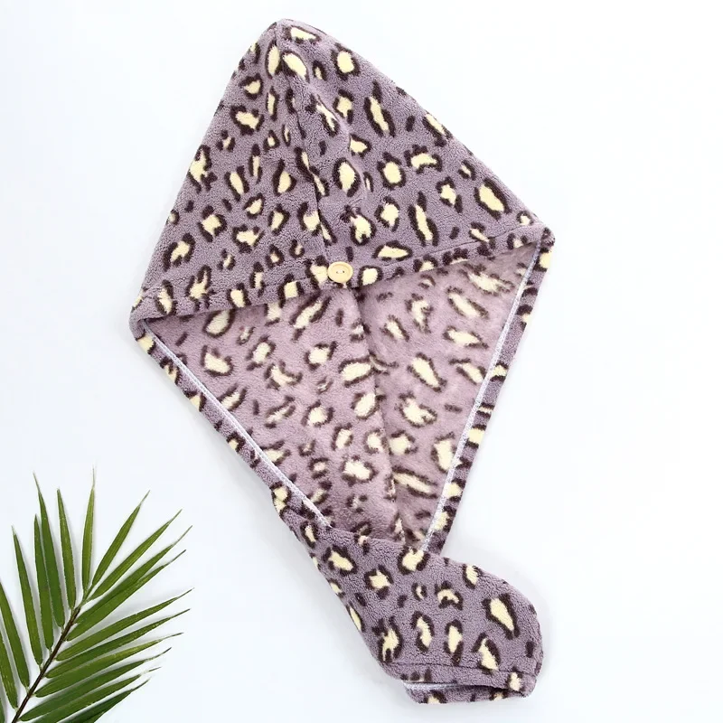 

25x65cm 1 Piece Quick Dry Coral Fleece Hair Turban Absorbent Bath Towel for Ladies