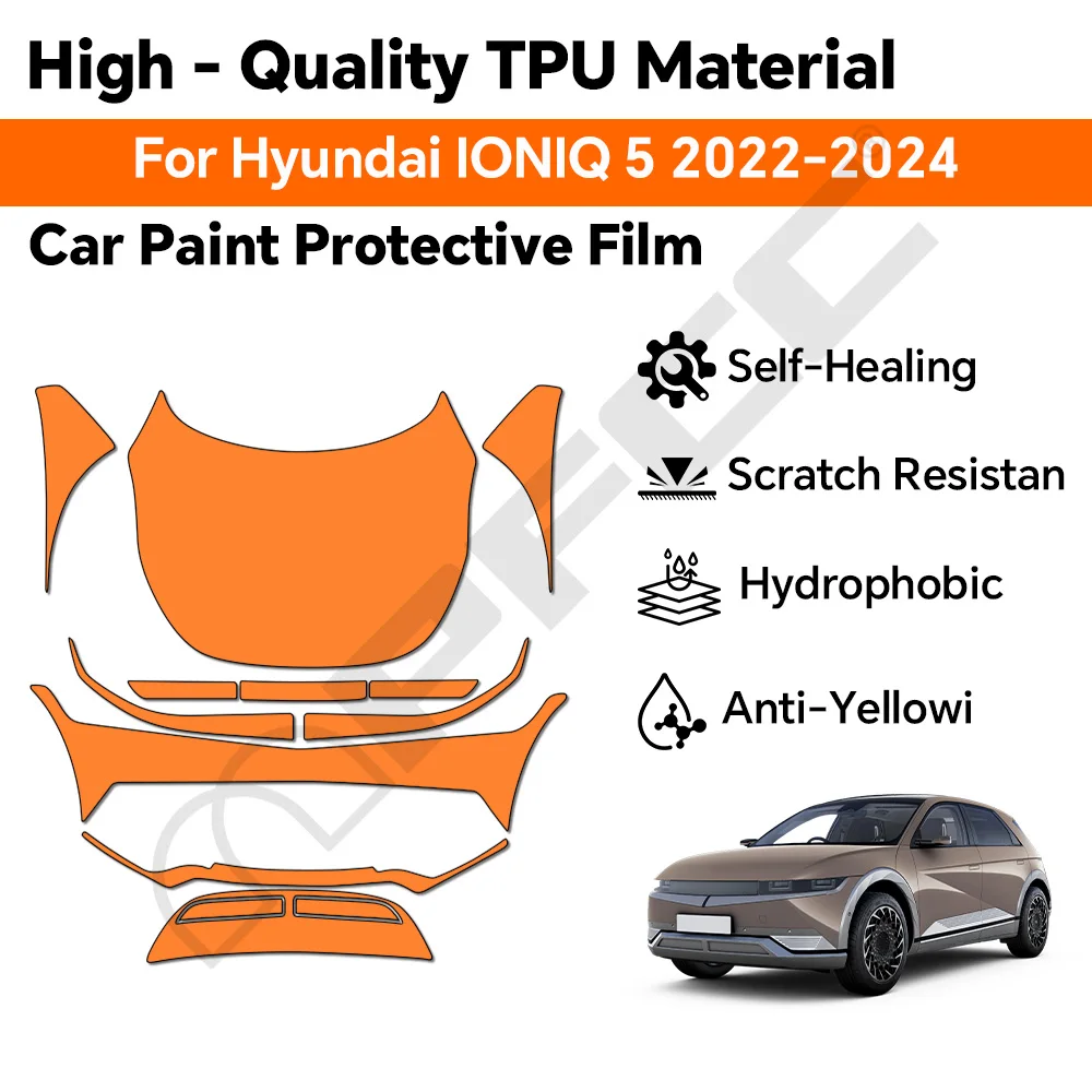 

For IONIQ 5 2022-2024 TPU Paint Protection Film Clear Bra Pre-cut PPF Car Body Anti-scratch Self-adhesive Resistant Kit