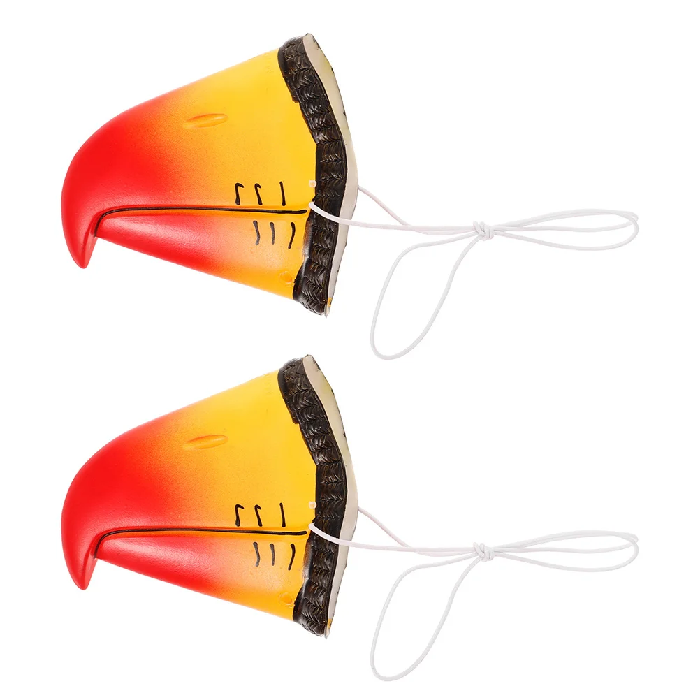 

2Pcs Realistic Parrot Beak Party Cosplay Props Vinyl Animal Nose Decoration Lightweight Comfortable Costume Accessory