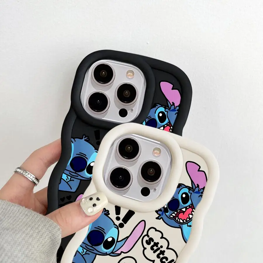 حافظة لهاتف آيفون 16 15 14 برو ماكس 14 15 16 بلس 16e غطاء ناعم ديزني كيوت ستيتش