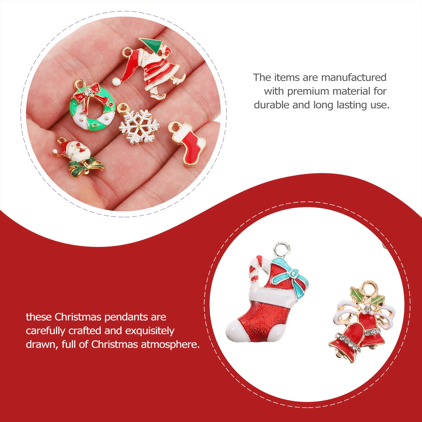 

23 Pcs Christmas Pendant Ornaments Xmas DIY Tree Accessories Jewelry Accessory Pendants Alloy Key Chain