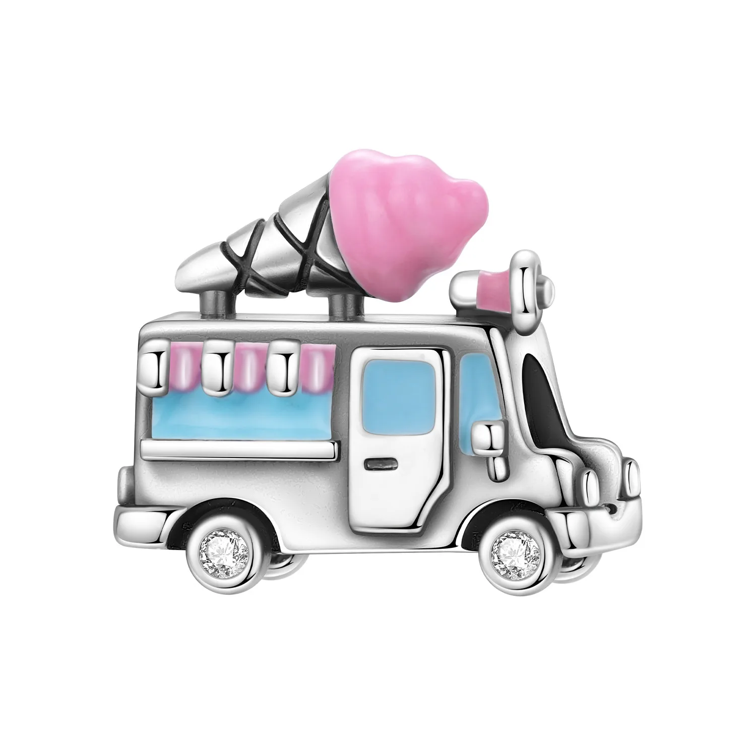 Orstarry 925 Sterling Silver Ice Cream Cart Model Beads Original Pendants Bracelet Charm Jewelry Party DIY Trendy Gifts