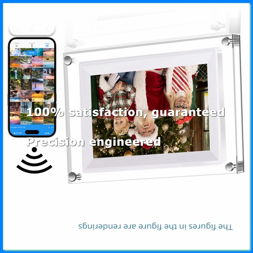 Nouveau cadre photo numérique transparent en acrylique de 7 pouces, lecteur de musique et de vidéo, cadre photo électronique WIFI 8G-A25R