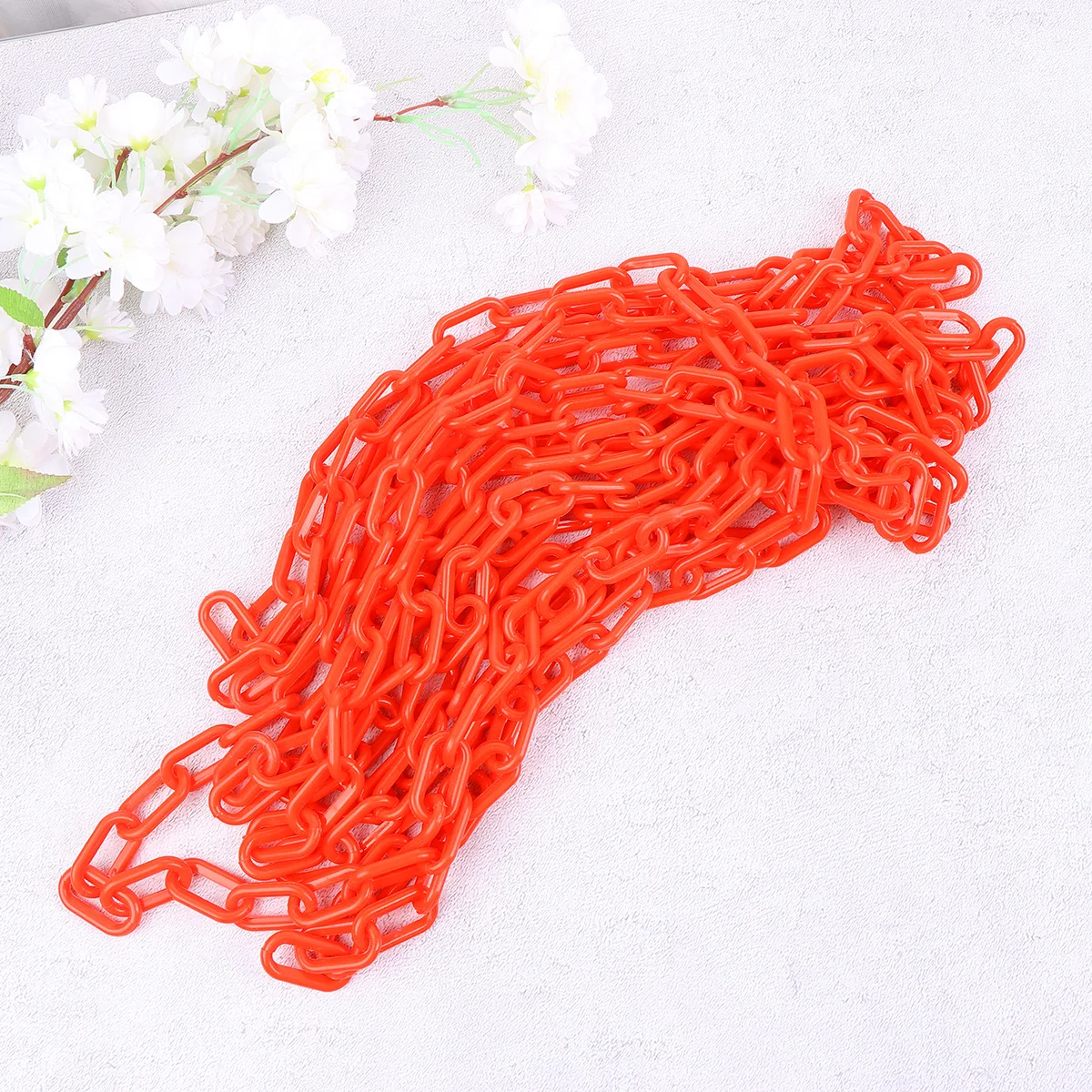 1 لفة سلسلة بلاستيكية آمنة حمراء مقاومة للأشعة فوق البنفسجية حاجز الموقع حزام معلق لسلسلة بلاستيكية لمرآب البناء