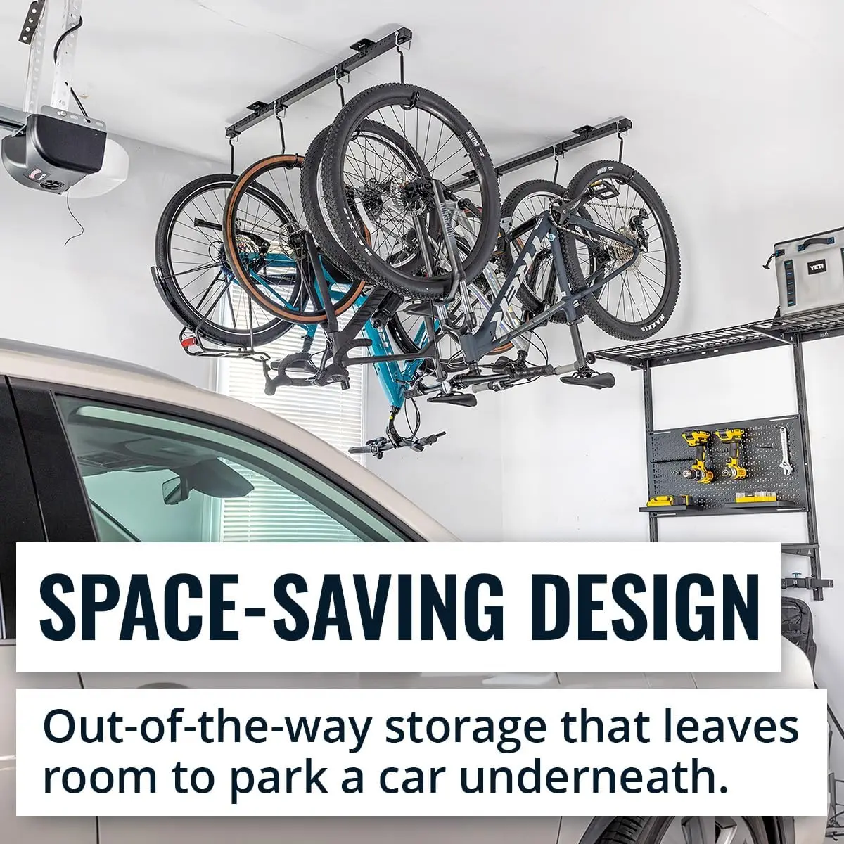 Ceiling Mounted Bike Rack, Indoor Garage Storage for up to 8 Bikes, Adjustable Cycling Hooks For Road Mount