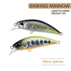 4.8cm 4g Fishing Lure Micro Minnow Wobbler RYUKI Sinking Artificial Hard Bait Jerkbait Swimbait Small Stream Trout Bass Bait