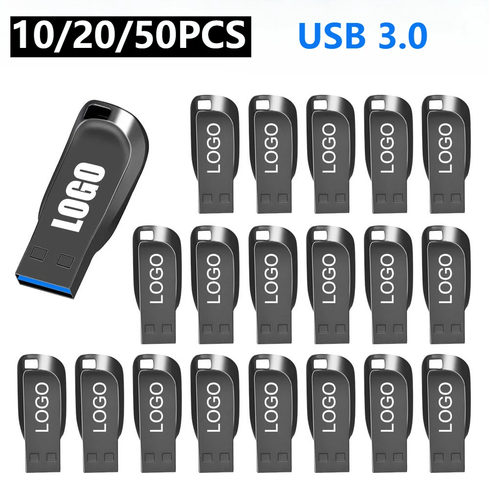 

10/20/50Pcs (FREE LOGO) USB Flash Drive 128GB 64GB 32GB 16GB 8GB 3.0 High-Speed PenDrive Memory Stick USB Flash Drive U Disk
