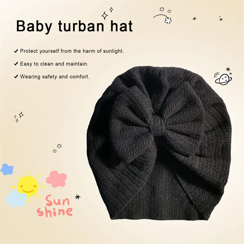 Simpatico cappello turbante berretto lavorato a maglia berretto berretto con grande Bowknot ospedale cappelli per bambini nodo copricapo turbanti per neonati neonati neonati