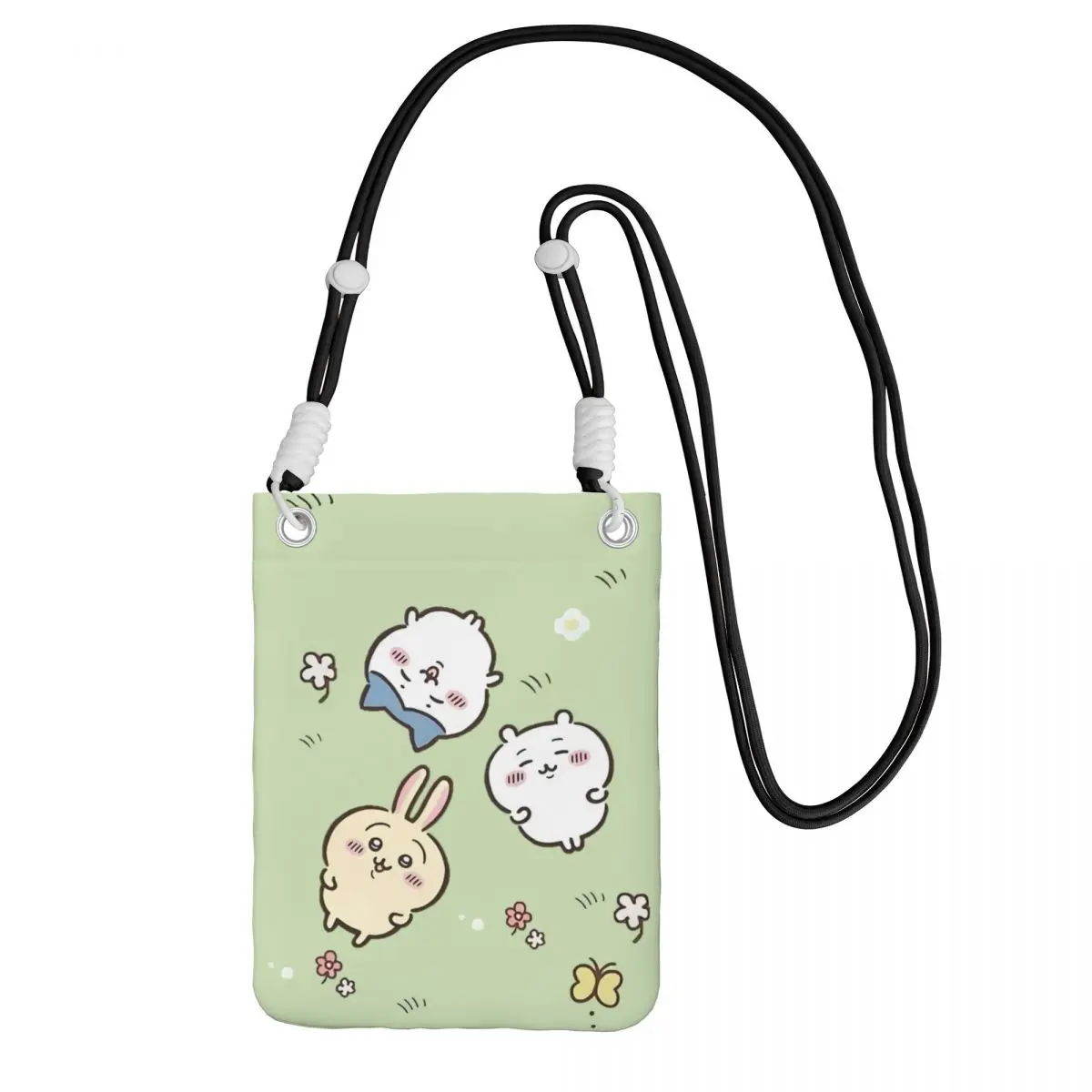 

Custom Casual Chiikawa Mobile Phone Bag Women Men Cute Animal Shoulder Crossbody Bag Shopping Detachable Shoulder Strap