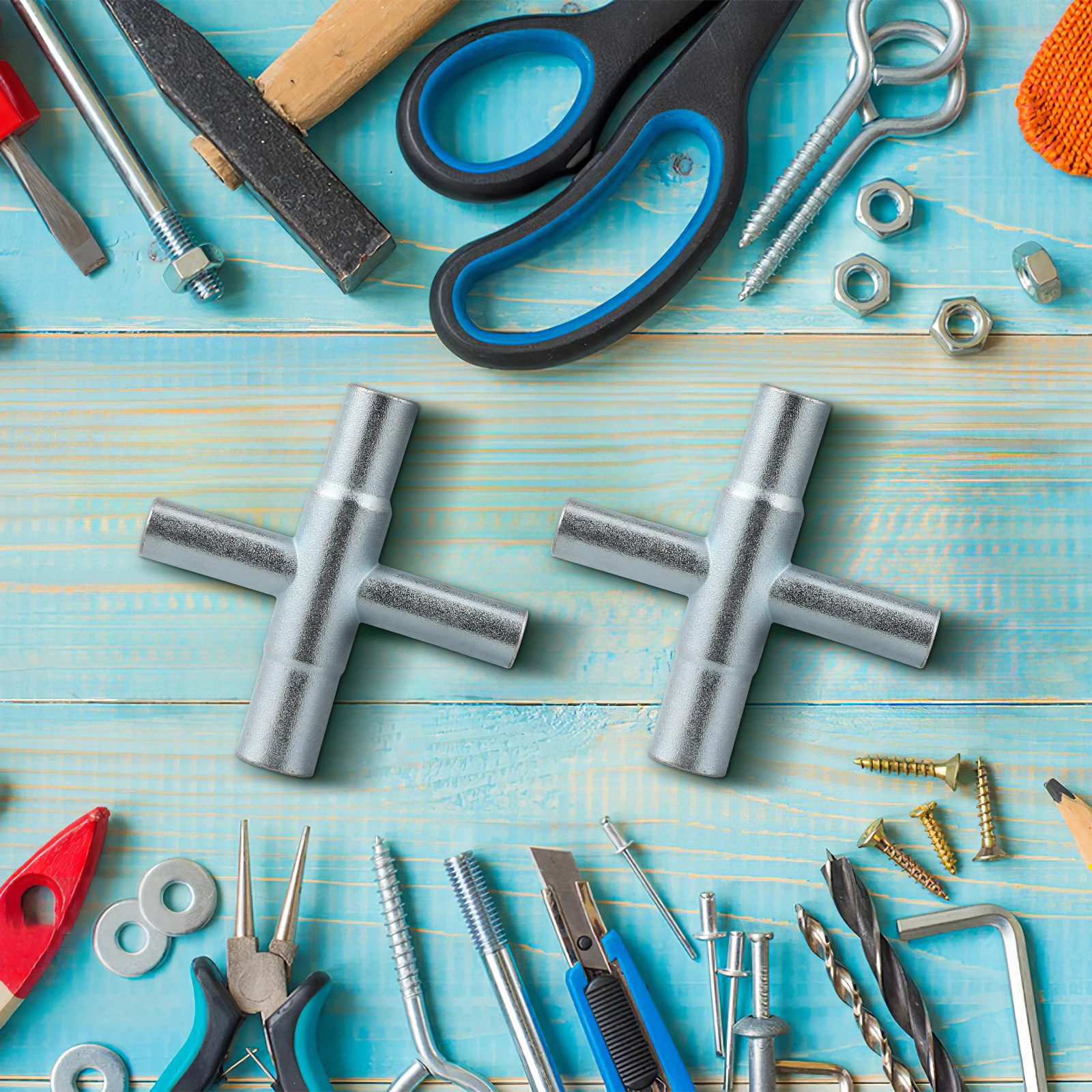 

2Pcs Steel Water Spigot Key Shut Off Tool Durable Faucet Valve Control Outdoor Sillcock Key Faucet Tool Sillcock Wrench